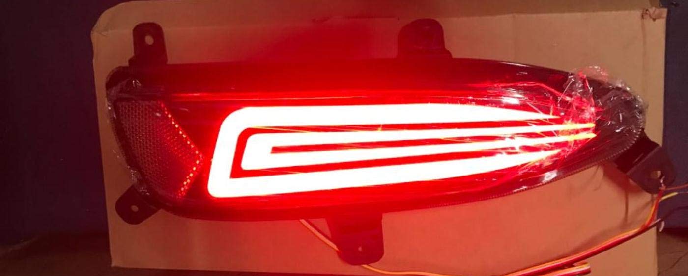 Elite i20 2018 19 20 model Tail light design Rear Bumper Led Reflector Brake Light with Reverse Light function & Matrix Indicator set of 2, Red