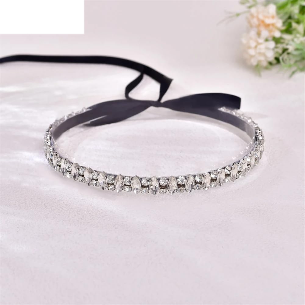 Cinturones de novia para mujer, joyería de diamantes de imitación plateados, accesorios de vestir formales