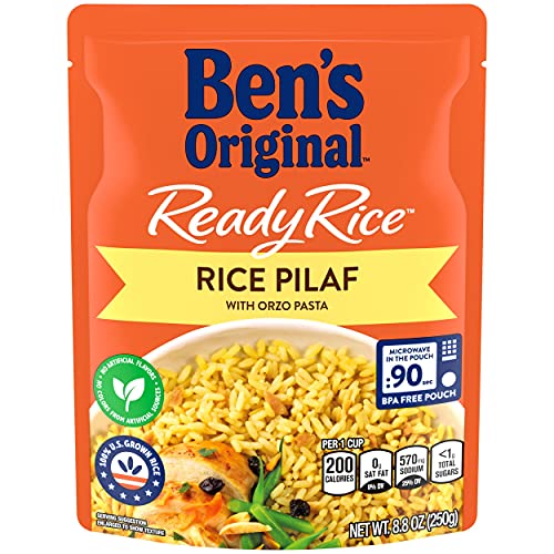 Ben's Original Ready Rice Rice Pilaf Flavored Rice, Easy Dinner Side, 8.8 Oz Pouch #TOP2