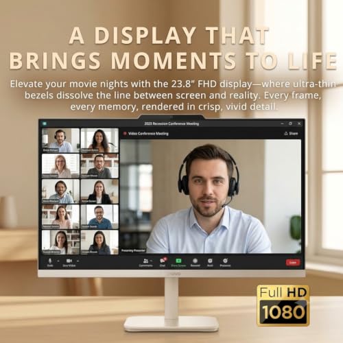 Image of Lenovo A100 All-in-One Desktop Computer, 23.8 Inch IPS FHD Display, Intel N100 Processor, 32 GB RAM, 1 TB SSD, Intel UHD Graphics, Wired Keyboard & Mouse, Windows 11 Pro, White