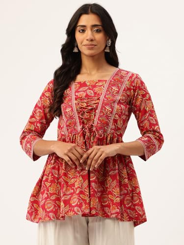 Image of Princess Cut Top for Women - 3 /4 Sleeves with Front Drawstrings (S-XXL)
