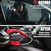 OHVBAEON Steering Wheel Lock,Car Steering Wheel to Seat Belt Locks,Heavy Duty Universal Steering Locks High Visibility Car Lock Anti-Theft Device,3Keys (Red) #2