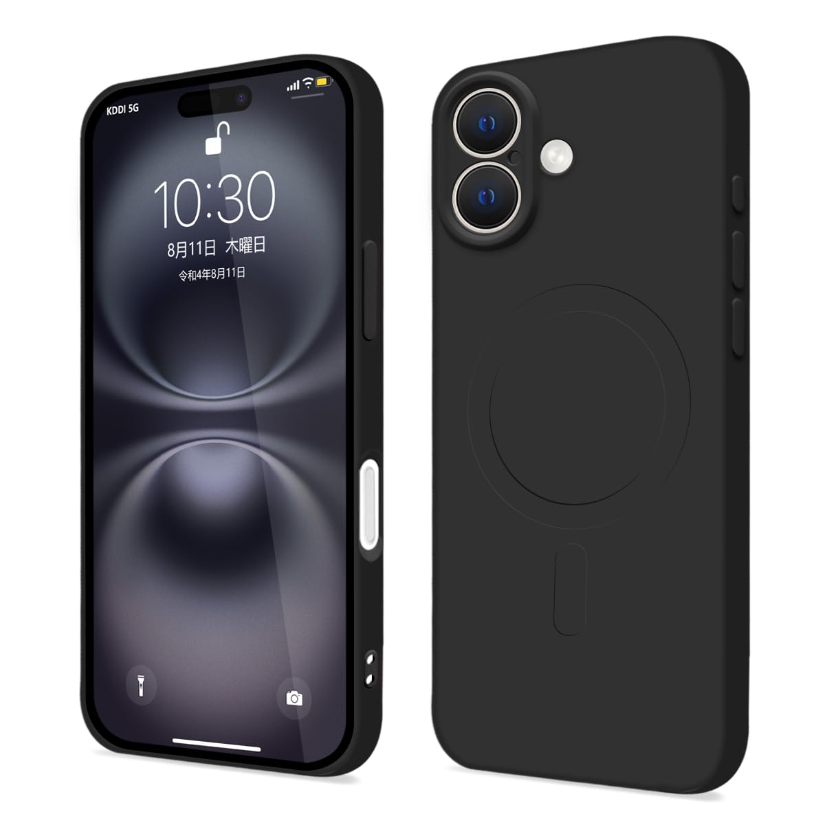 Majiyana for iPhone 16 用の ケース MagSafe対応 スマホケース シリコン 耐衝撃 TPU 薄型 カバー シリコン 軽量 ストラップホール付き カメラレンズ保護 傷つき防止 落下防止 防塵 6.1インチ（ブラック）