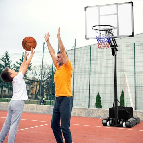 COSTWAY Basketballkorb Outdoor, Basketballständer 149-305cm höhenverstellbar, Basketballkorb mit Ständer, 2 Rädern & Gewichtssack, Mobile Korbanlage Basketballanlage für Kinder, Erwachsene