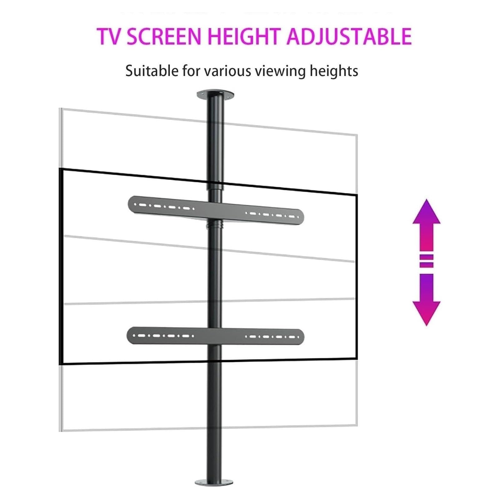 Soporte De Suelo para TV LCD - Soporte Giratorio De 360 ​​Grados para Pared Divisoria, Soporte De Pared para TV con Altura Ajustable, para Pantallas LED De 32 A 75 Pulgadas(59.5-85cm)