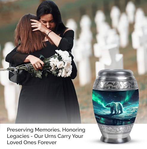 Image of Polar Bear Burial Urn for Ashes - Urns for Adult Male & Female - Memorial Ashes Urn - Cremation Burial Urns - Urn for Adult Ashes - 3 Inch Pack of 1 - Funeral Urns for Ashes