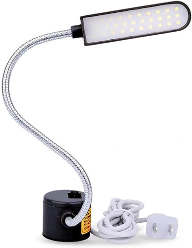 Luz LED para máquina de coser (30 LEDs) 6 vatios para banco de trabajo, torno, taladro, luz diurna, blanco, flexible, cuello de cisne, lámpara de
