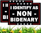 2 Pack I Identify As Non-Bidenary Yard Sign Funny Anti Biden Yard Sign Patriotic Freedom Political A