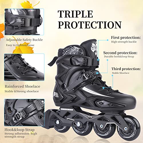 Image of Inline Skates, High Performance Outdoor Fitness Inline Skates for Women Men Adult (Men 10.5 /Women 11.5, White)
