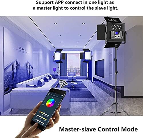 GVM RGB LED Video Lights with Stand, 800D APP Control Full Color Photography Panel Lighting Kit, CRI97+ Bi Color 3200K-5600K for Camera Photo Studio YouTube (3 Pack)