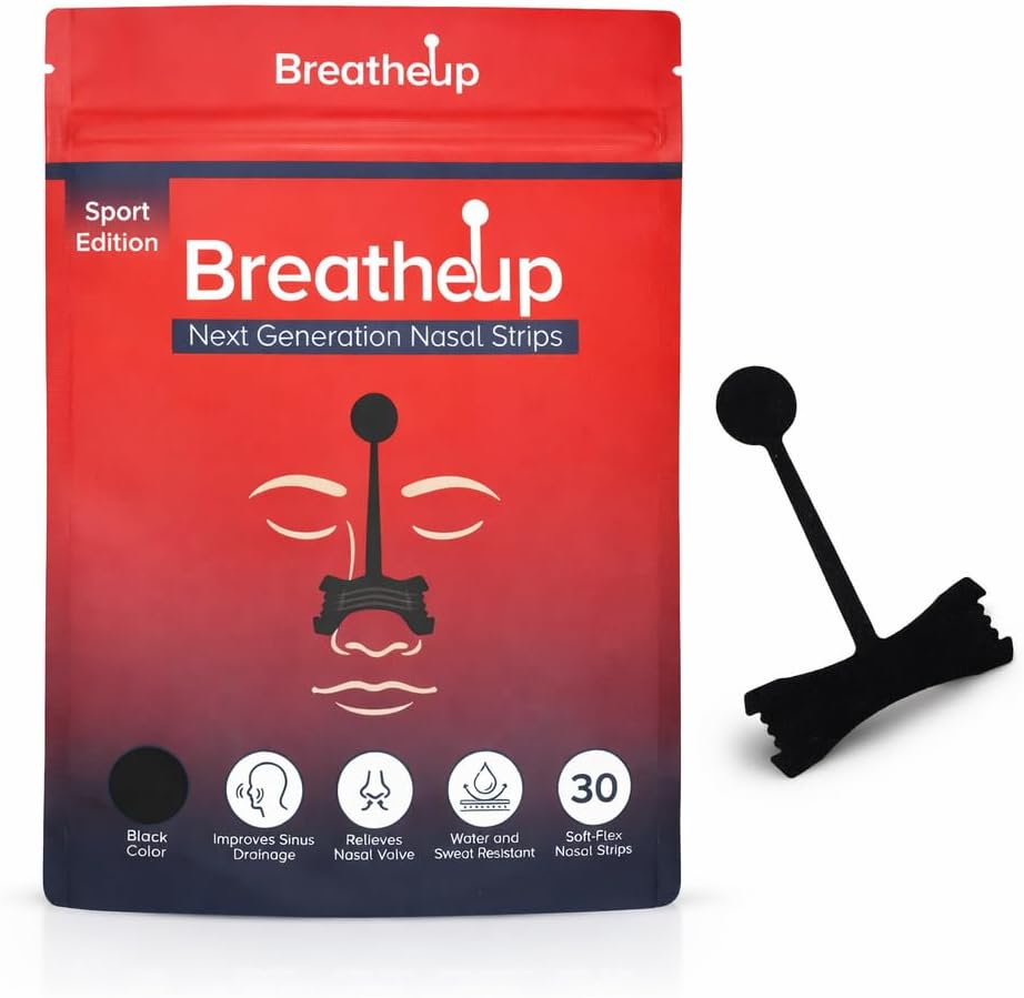 Next Generation Nasal Strips, Soft-Flex Material, Water Resistant, Drug-Free, 30 Count (Black Strips- Sport Edition)