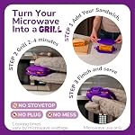 Microwave Sandwich Maker, Toaster, 4 Minute Grill, Grilled Cheese, Crispy, Toastie Maker, Panini Press, Dishwasher Safe, Microwave Grill, Office, Home, Travel & School Dorms (Purple, Regular)