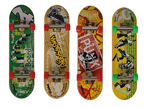 Simba 103306084 - Finger Skateboard 4er Set, Fingerspielzeug, Bedruckt, 9cm, ab 5 Jahren
