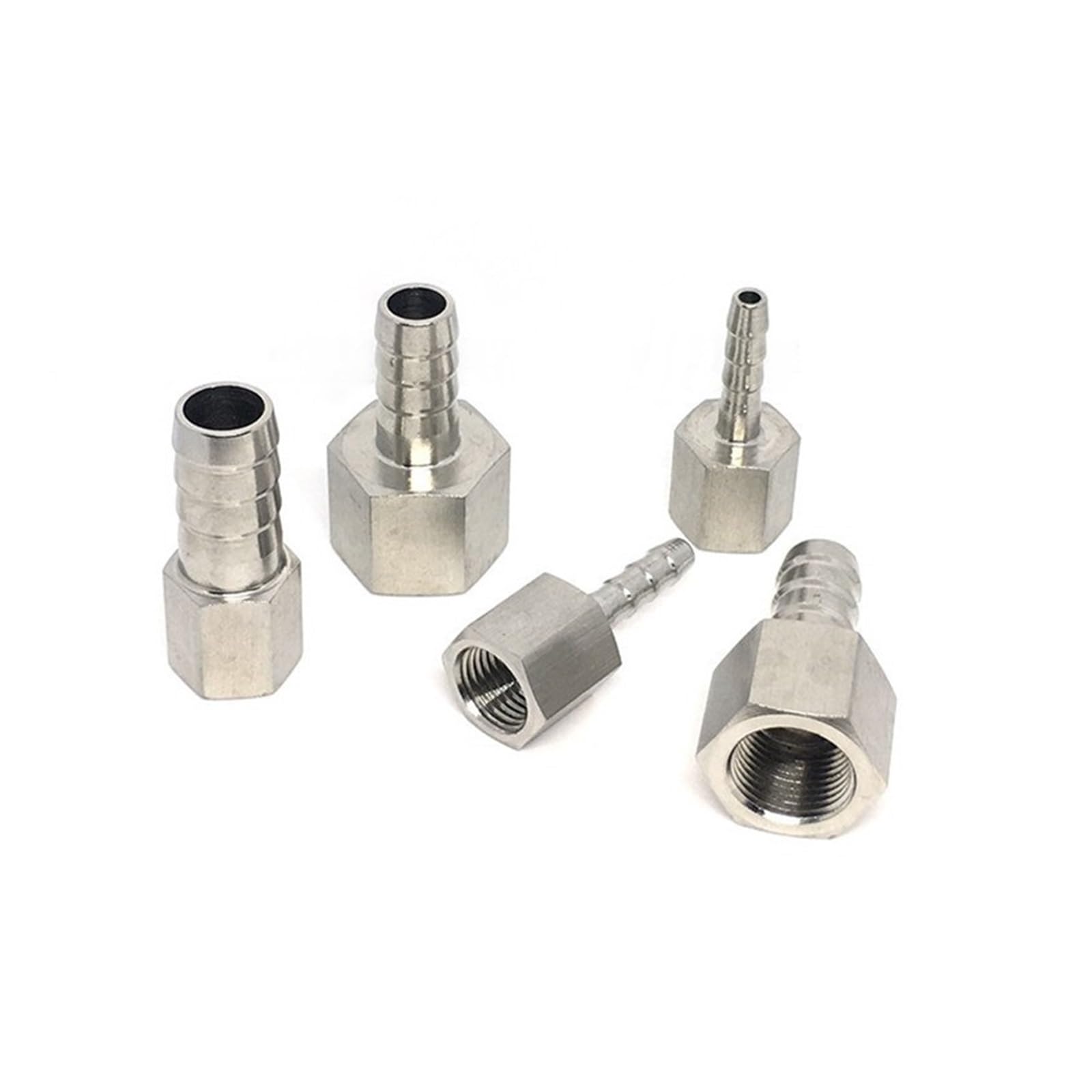 RUAJOGYNVM 304 Female Thread X Hose Tail Reducer Joint Coupling Connector Stainless Steel Pipe Fittings(12mm Tube,1/4") RUAJOGYNVM