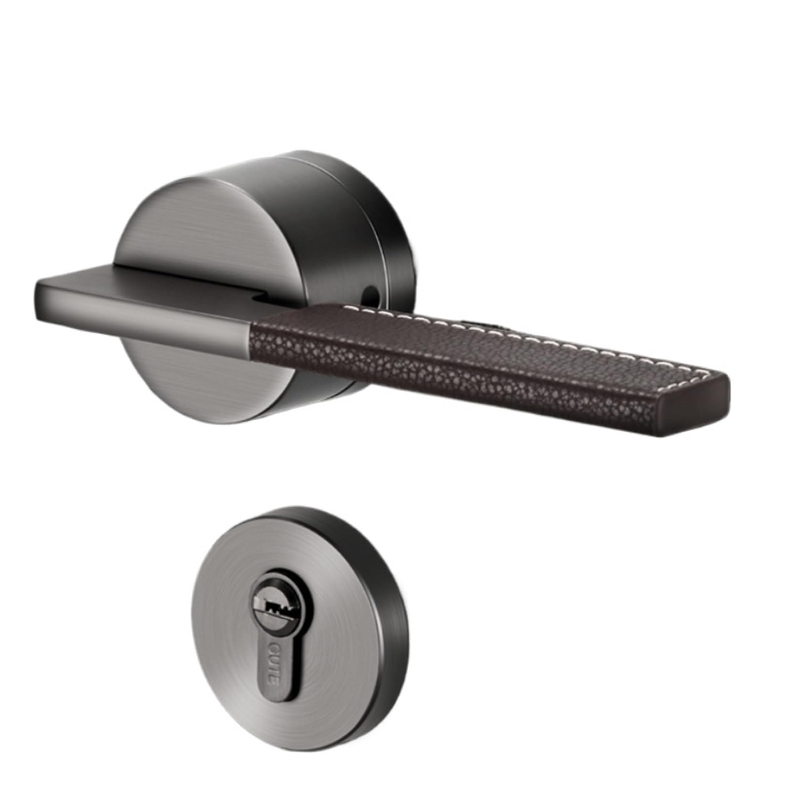 1 set of bedroom zinc alloy silent door lock with key(100*40*20mm)