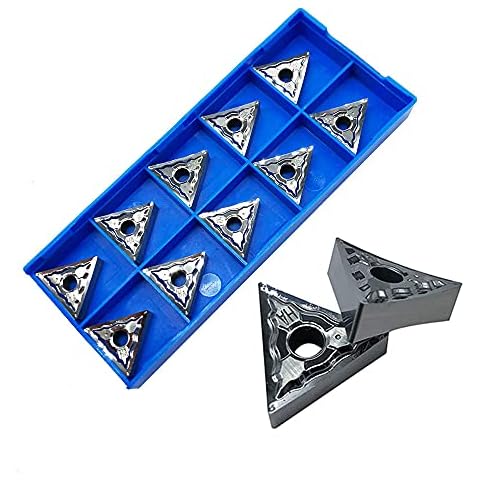 KinRite TNMG160404 (TNMG 331) TNMG160408 (TNMG332) Carbide Insert Aluminum Blade Insert Cutting Tool Turning Tool CNC Tools AL+TIN Alloy Wood for 5/8" Lathe Tool Holder MTJNR1616H16 (TNMG332) Cover
