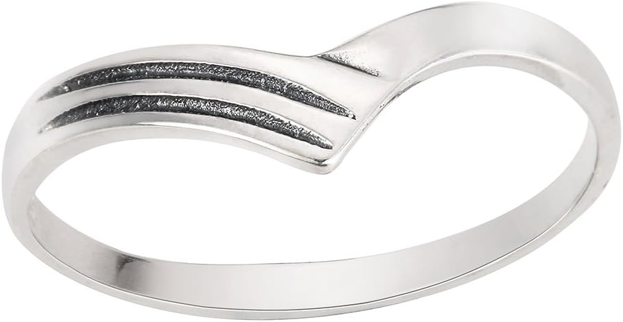 CloseoutWarehouse 925 Sterling Silver Pointed Hearty Ring (Sizes 2-14)