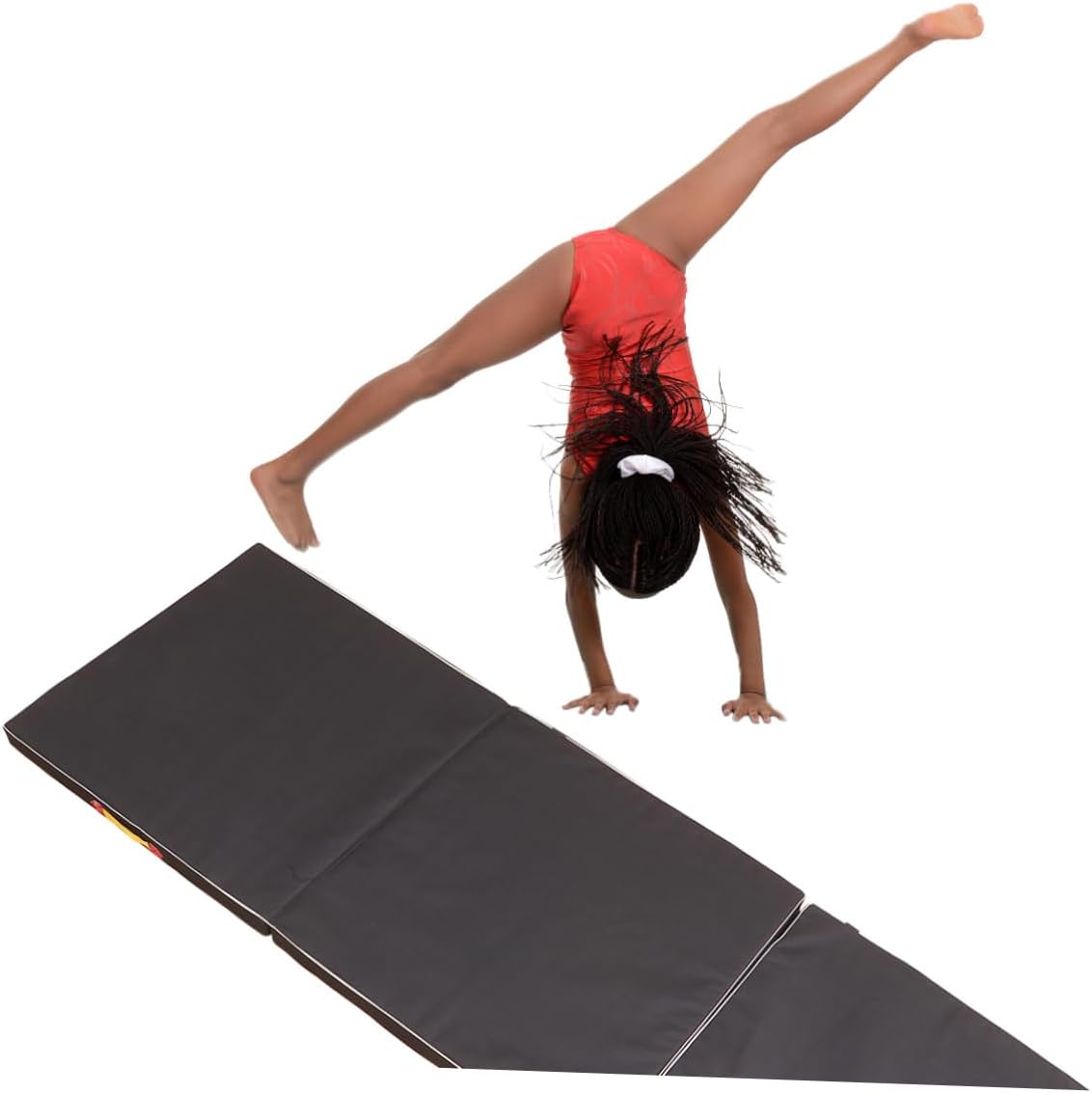 Balacoo 1Pc Fold Gymnastic Cushion Mat Durable Exercise Pad for Dancing Sit Ups Home Workouts Odor Fitness Mat Black