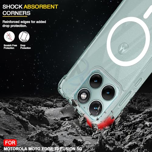 Image of AESTMO Clear Back Cover for Moto Edge 70 Fusion 5G | 360 Protection | Transparent Back Cover for Moto Edge 70 Fusion 5G (PC + TPU, Compatible with MagSafe Accessories, Transparent Bumper)