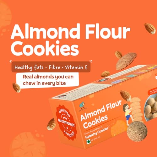 Image of Hungry Bums Almond Cookies - Pack fo 2 320gm (20 Cookies) | 100% Almond Flour | Rich in Protein & Vitamin E | Healthy Biscuits | No Maida, No Added Sugar, No Preservatives | Healthy Snack for Kids & Adults
