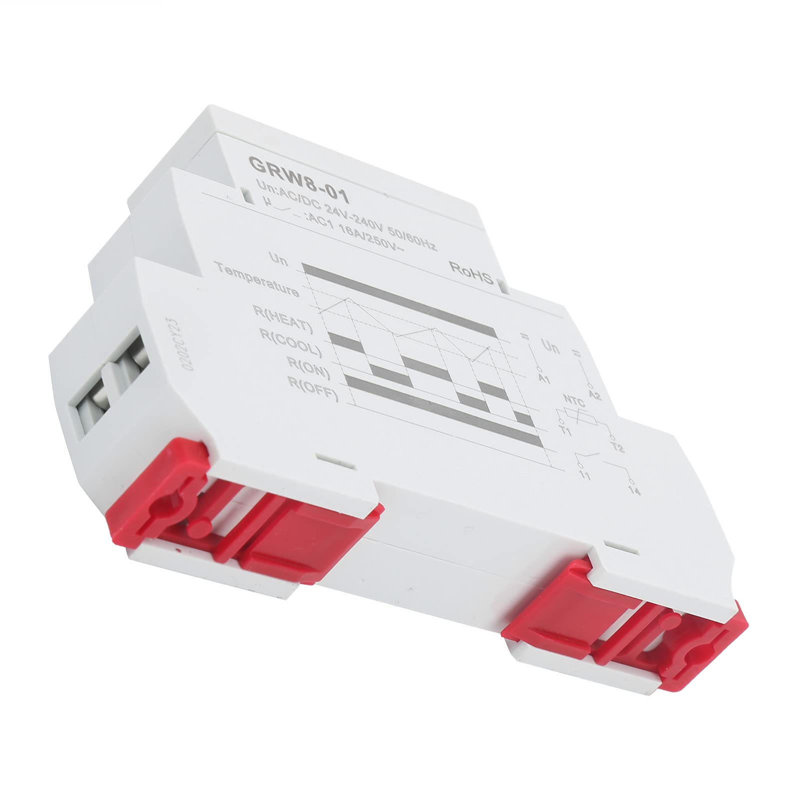 Respicefinem Thermostat 19. 0×16. 0×2. 0 Temperature Control Relay Indicate High Low Temperatures with Probe Grw8-01 Thermostat Temp Controller