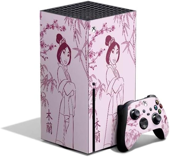 Skinit Decal Gaming Skin Compatible with Xbox Series X Bundle - Officially Licensed Disney Mulan with Umbrella Design