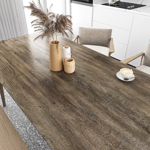 Papel de contacto de madera marrón claro para encimeras y pared VEELIKE 4