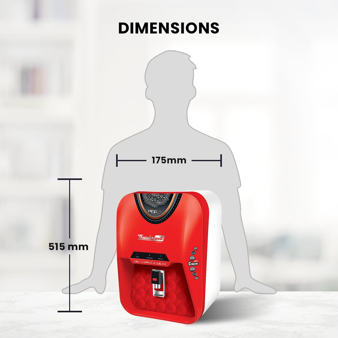 Thunderwell® MEGA-ZX(Red) fully automatic Water purifier with RO+