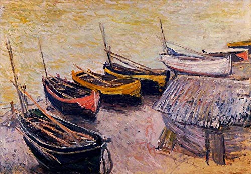Bateaux sur la plage Claude Monet pour décorer un salon lumineux
