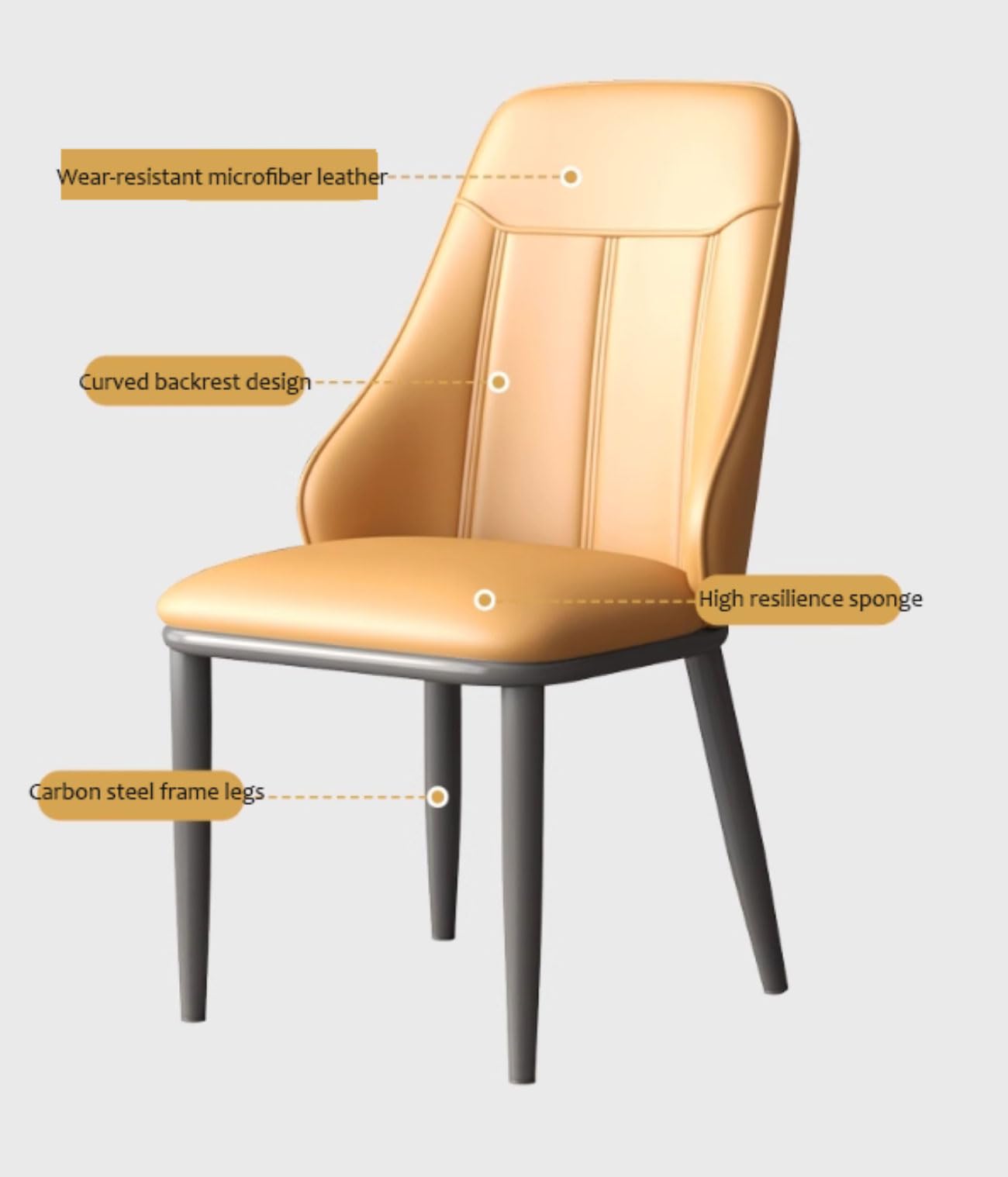 Set da 4 pezzi di accessori per capelli Luxus Esszimmerstühle mit Rückenlehne & Metallbeinen Elegante Küchenstühle für Esszimmer Schlafzimmer & Büro Komfortabel & Stilvoll