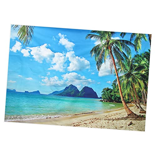 OSALADI Vinyl-Hintergrund Für Fotografie Mit Strandbaum Meersand Fotohintergrund Für Dekoration