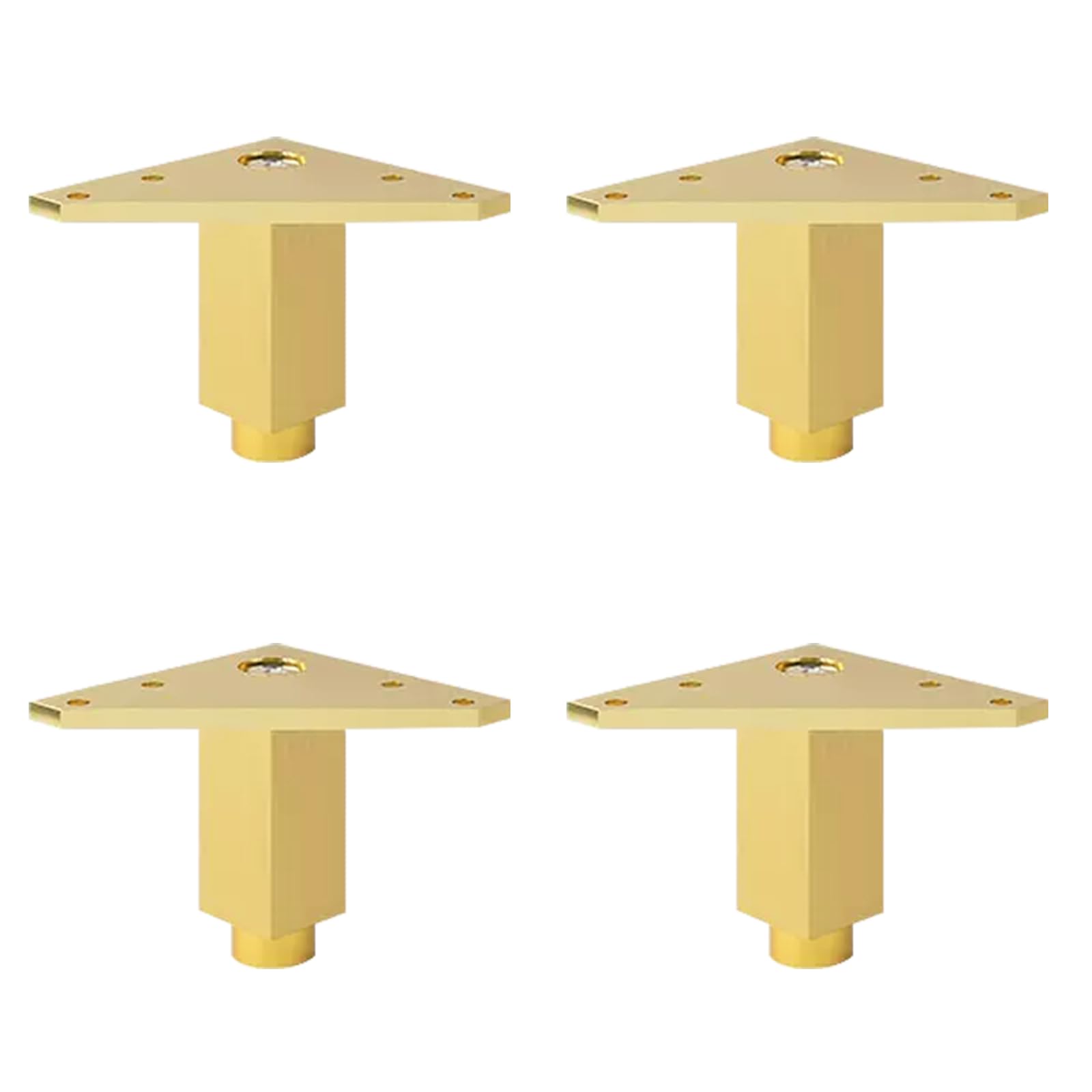 Patas de mesa para cafe de aluminio dorado, soportes regulables cuadrados de 4 piezas