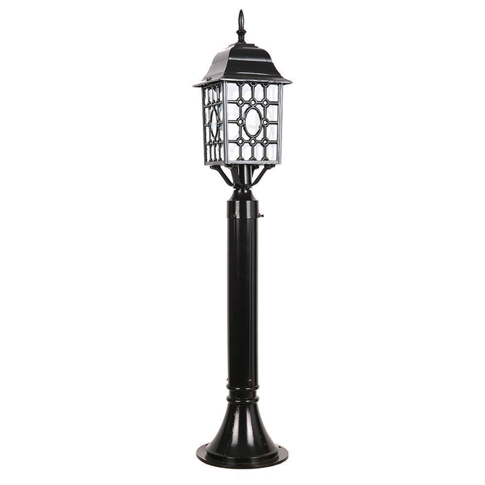 Moderne IP55 Étanche 100 cm Créatif Noir Jardin Poteau Européen Vintage Extérieur Pelouse Lampadaire Aluminium Métal Pilier Haut Poteau Lanterne Planification de la Cour,