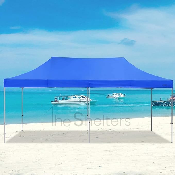 Image of THESHELTERS - 10x20 ft Outdoor Canopy Tent, Instant Foldable & Pop up Garden Gazebo Tent for Decoration, Party, Event, Wedding & Camping (Blue)