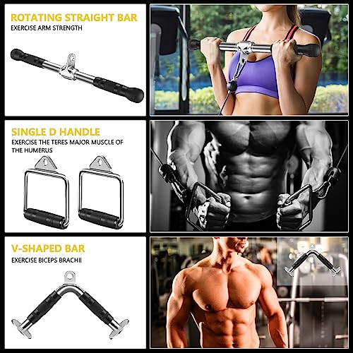 Cable Machine Attachment, LAT Pulldown Attachments, Home Gym Accessories, Triceps Pull Down Attachment