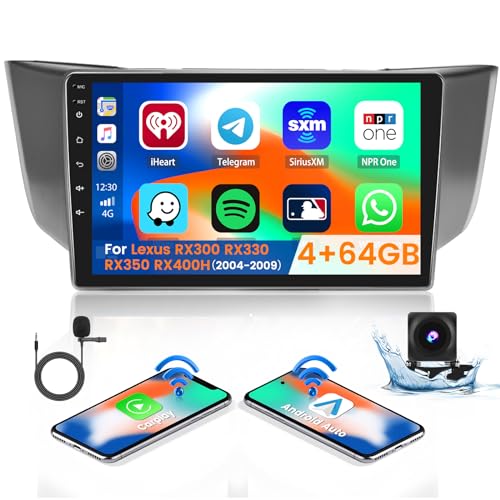 Inefala 4GB 64GB Stereo for Lexus RX300 RX330 RX350 RX400H 2004 2005 2006 2007 2008 2009 CarPlay Radio 8 Core Android 13 Head Unit Backup Camera IPS 9 Inch Touchscreen GPS DSP 59UI