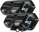 Fodsports Motorbike Intercom, M1-S PRO Helmet Intercom 2000m 8 Riders Group Motorcycle Communication System Universal Wireless Headset Interphone (Waterproof/Handsfree/Stereo Music/GPS/2 Pack)