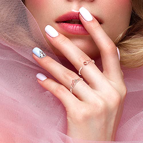 KOHOTA 12PCS Adjustable Knuckle Rings for Women 14K Gold Plated Silver Simple Stacking Rings Pack Open Knot Star Moon Butterfly Dainty Thumb Ring Set for Women2