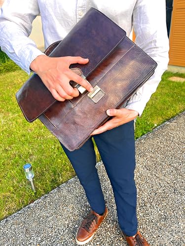 Sacoche ordinateur cuir véritable protégeant votre PC du choc - 7