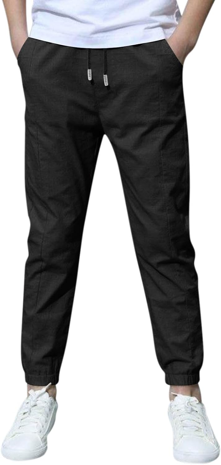 Girls Sweatpants High Waist Wide Leg Casual Baggy Sweats Pants Trousers Sweatpants for Teen Girls with Pockets