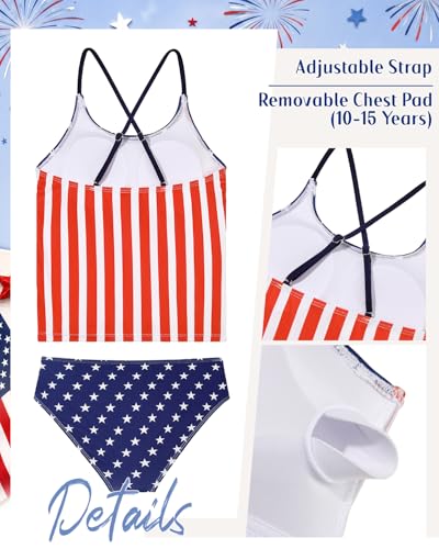 Image of Century Star Girls Flounce Tankini 2 Piece Bathing Suit | Cute swimwear set with a stylish flounce top,Comfortable fit, perfect for girls' summer beach vacations