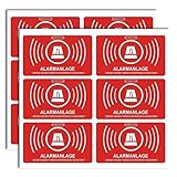 12 Stück Aufkleber Alarmanlage | alarmgesichert | Folie 5 x 3 cm | wetterfest | UV Schutz | Alarmanlage Wohnmobil Auto Alarm