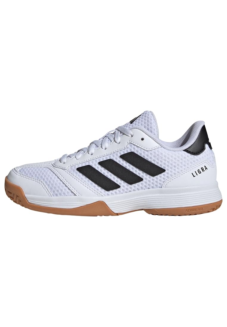 adidas Unisex Kids Ligra 8 Kids Indoor Shoes, Cloud White/Core Black/Cloud White, 4.5 UK