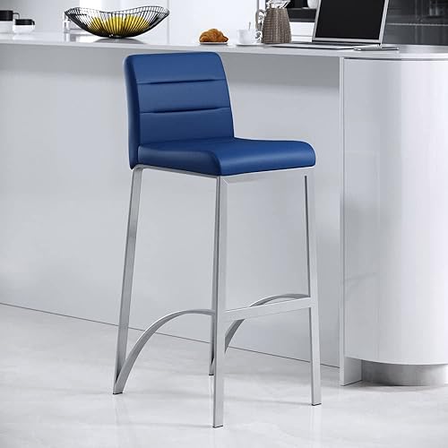 Miniatura 77 de Zuri Furniture Lynx Taburete de bar contemporáneo con base de metal, color gris Gris,Negro -,Marrón,Azul oscuro,Verde
