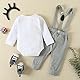Borlai Baby Junge 1. Geburtstag Outfits Fliege Strampler Hosenträger Hosen Gentleman Kleidung Set