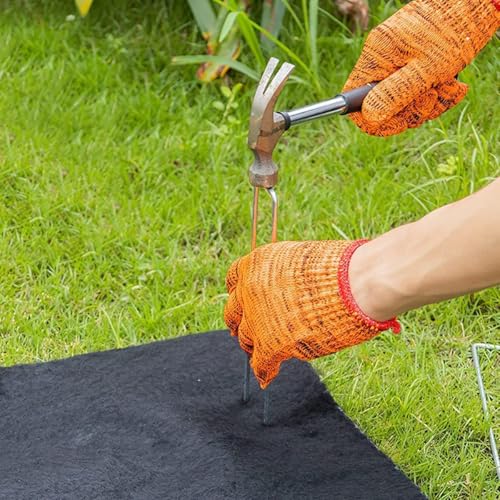 50 Stück Anti-ROST Erdanker für Unkrautvlies，Verzinkt Anti-Rost Erdanker aus Stahldraht ，Camping Erdnägel Boden Zelt Haken Stabil Befestigungshaken ，200mm lang, 40mm breit，Ø 2,5mm