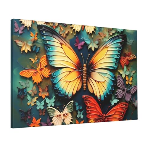 Broderie papillon colorée en poster mural pour créer un bureau inspirant