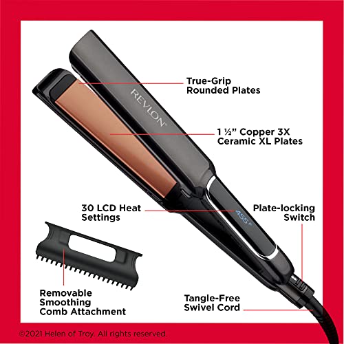 Amazon.com: REVLON Plancha plana de cobre suave, extra digital, 1-1/2  pulgadas : Belleza y Cuidado Personal