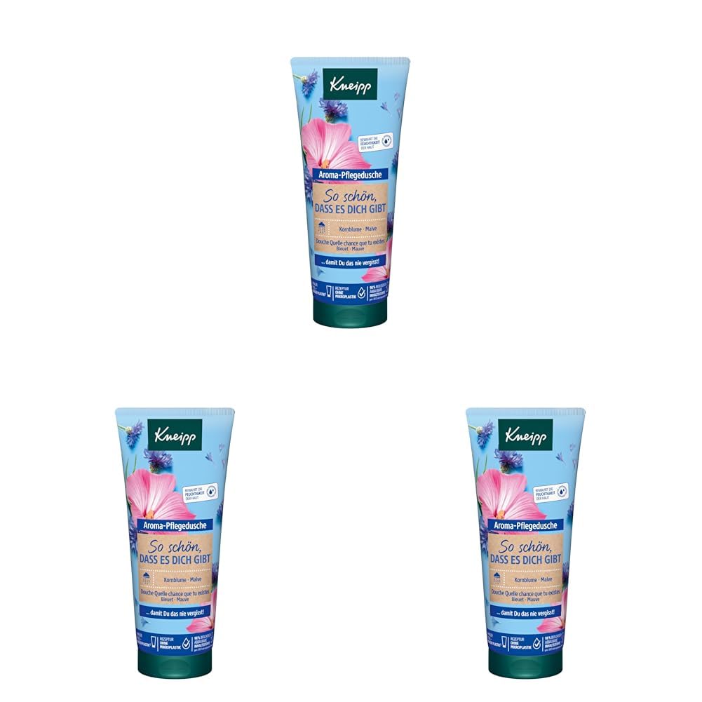 Kneipp Aroma-Pflegedusche So schön, dass es Dich gibt, Duschgel mit natürlichen Extrakten aus Kornblume, Malve und natürlich pflegendem Öl, zartes und geschmeidiges Hautgefühl, 200ml (Packung mit 3)