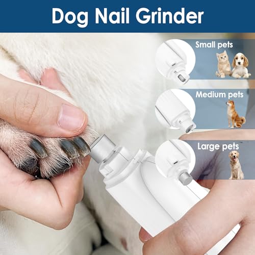 Simpeak 2 in 1 Krallenpflege für Hunde, Nagelknipser für Katzen, Elektrisch Krallenschleifer mit LED Licht, Wiederaufladbare Nagelschere Trimmer Nagelfeile für Verschiedene Körpertypen Haustier